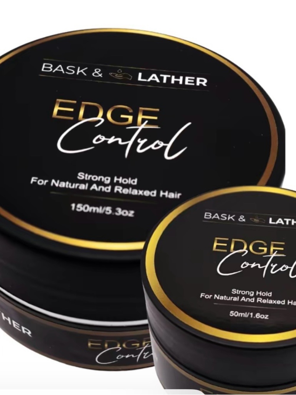 Bask & lather Edge Control - Strong Hold for natural and relaxed hair5.3 oz